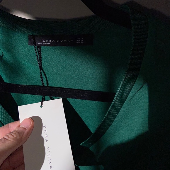 NWT Zara lined green blouse - Picture 5 of 8